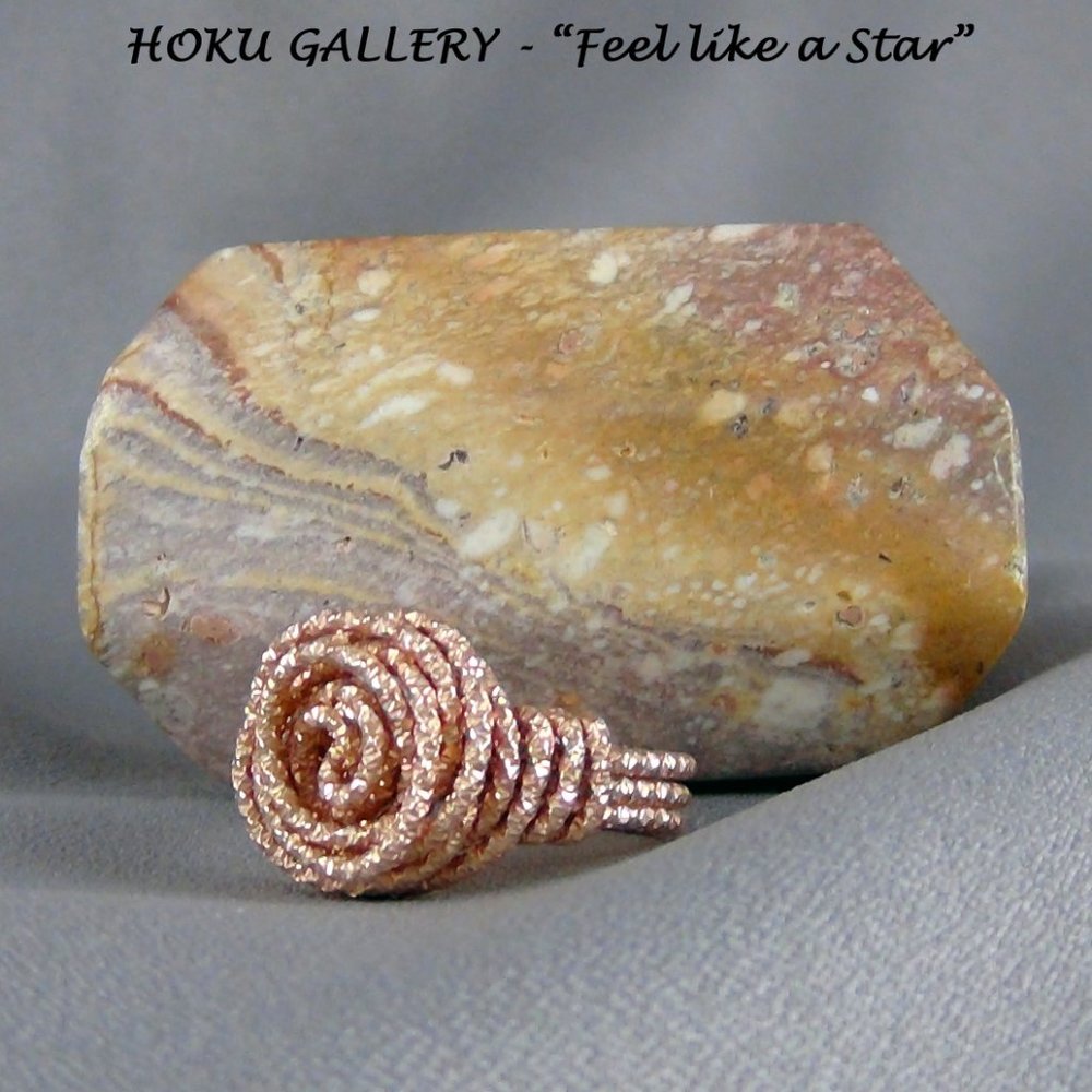 NWOT Wire wrapped Ring, of 16ga Rose Gold Filled Faceted Wire, Handmade , size 7